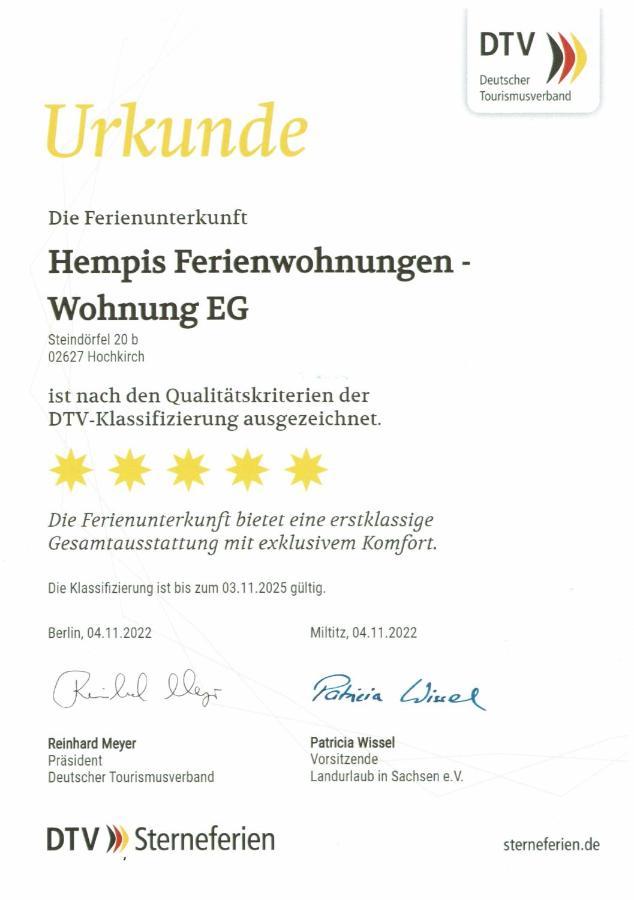 Hempis Ferienwohnungen Hochkirch Luaran gambar
